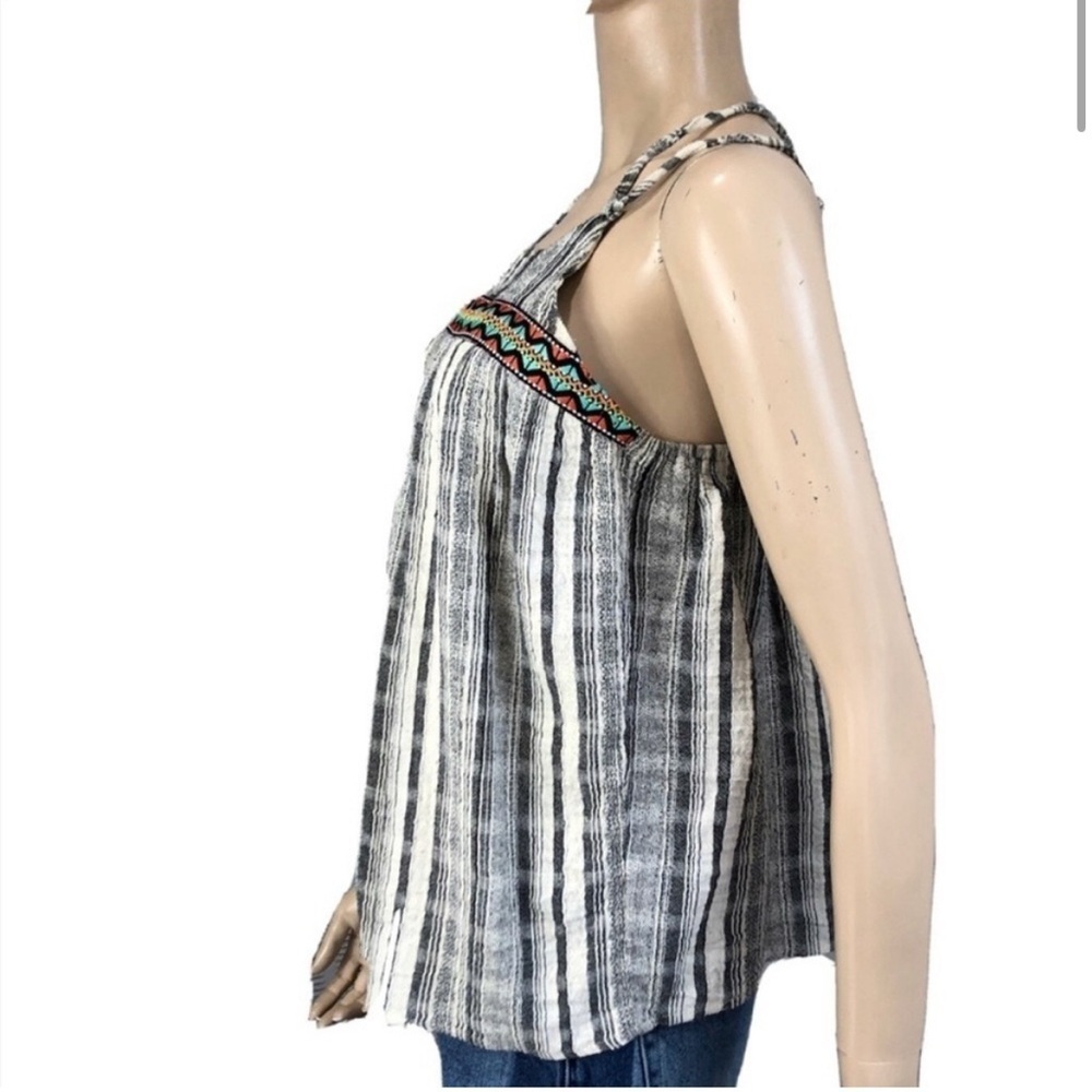 Love White and Gray Smocked Blouse